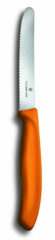 סכין ירקות שוויצרית, להב משונן עגול - כתום