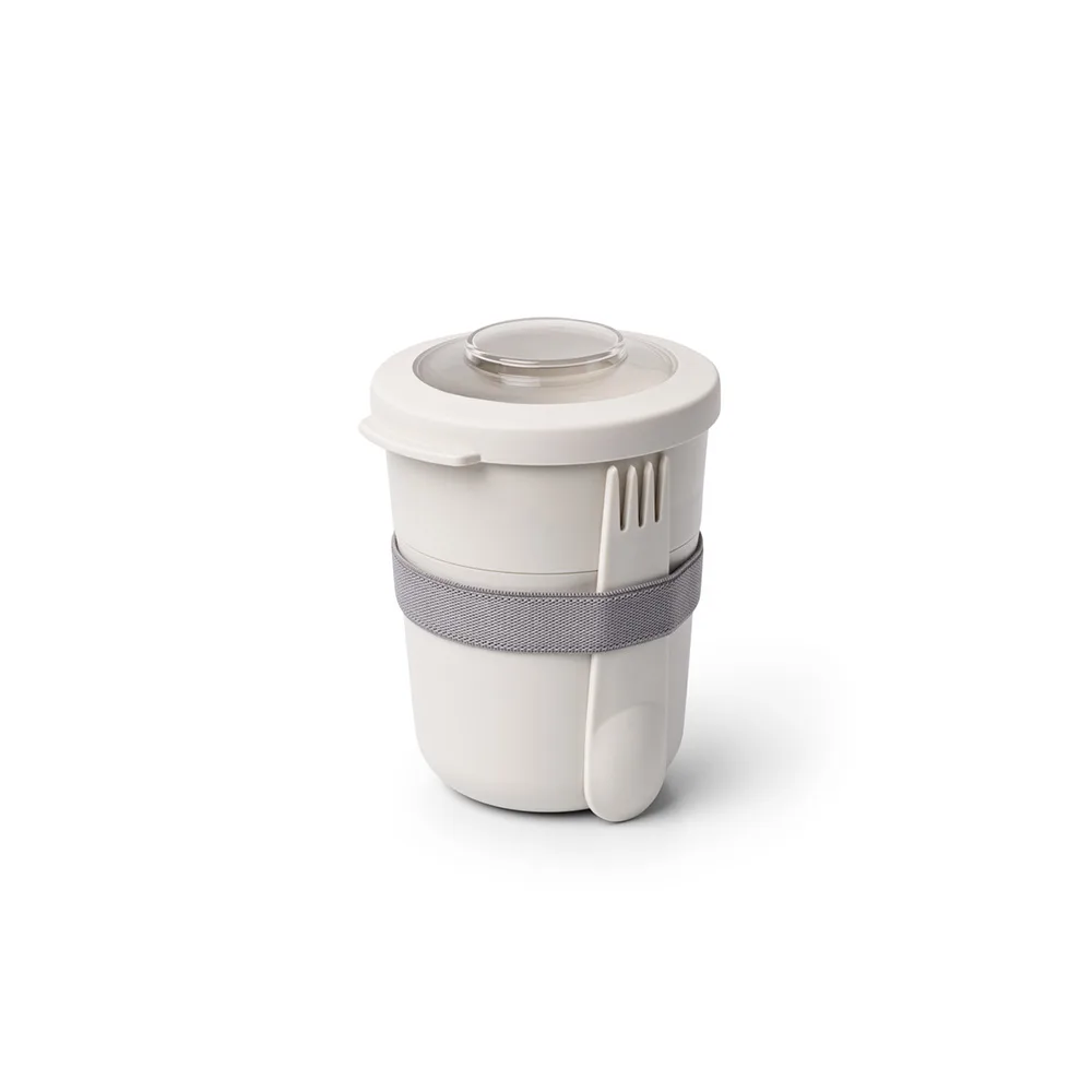 קופסת אוכל Morning & Noon עם כף מזלג בז'