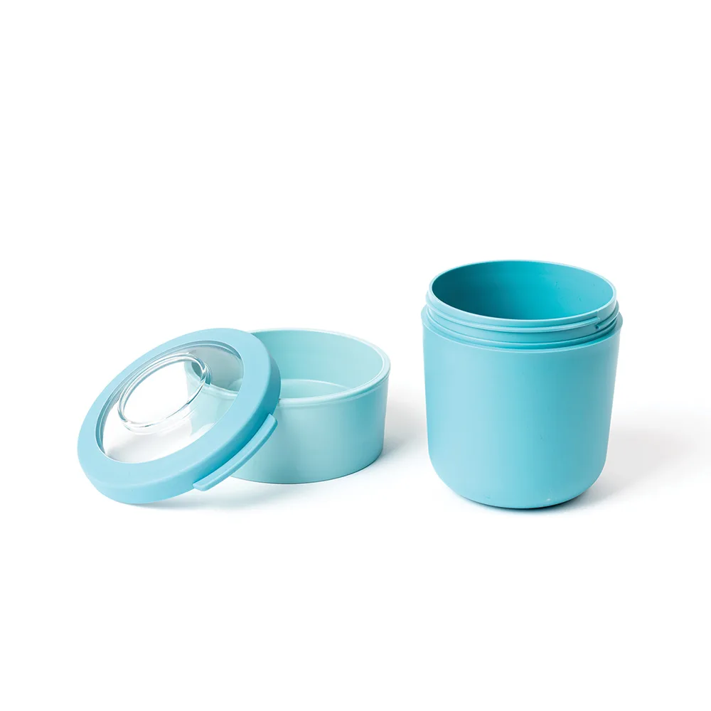 קופסת אוכל Morning & Noon עם כף מזלג תכלת