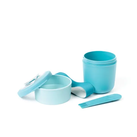קופסת אוכל Morning & Noon עם כף מזלג תכלת Amuse