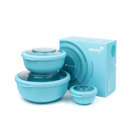 סט קופסאות אחסון והגשה ב-3 גדלים Amuse Life תכלת