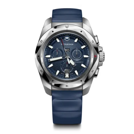 שעון I.N.O.X chrono רצועת גומי לוח כחול 43 מ