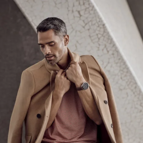 FieldForce Classic Chrono לוח שחור רצועת עור חומה 42 מ