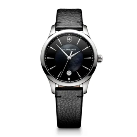 Alliance רצועת עור שחורה ולוח שחור 35 מ