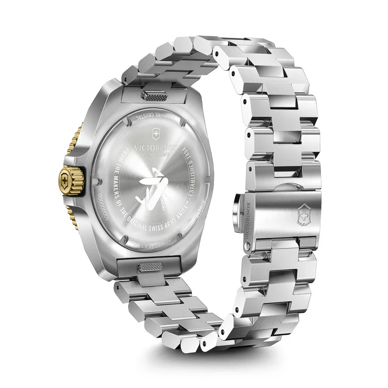 שעון Journey 1884 רצועת מתכת כסף וזהב לוח ירוק 43 מ"מ