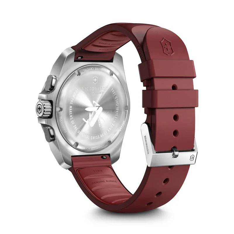 שעון I.N.O.X chrono רצועת גומי לוח בורדו 43 מ"מ