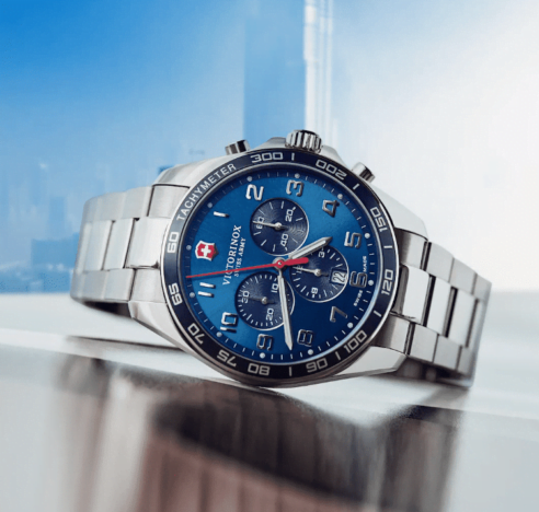 FieldForce Classic Chrono לוח כחול רצועת מתכת 42 מ