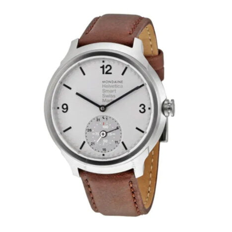 שעון מונדיין Helvetica- רצועת עור חומה 44 מ