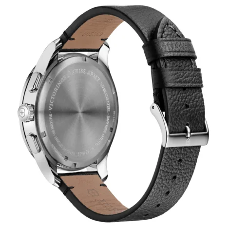 Alliance Chronographֳ רצועת עור שחורה לוח אפור