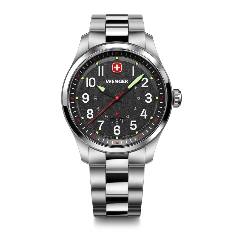 שעון Terragraph רצועת מתכת לוח שחור 43 מ"מ