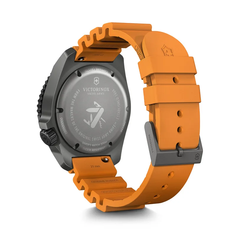 שעון DIVE PRO אוטומטי רצועת גומי כתומה טיטניום