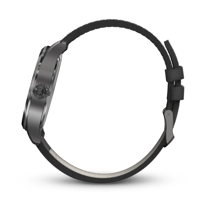 שעון Terragraph רצועת עור שחורה לוח לבן מסגרת מושחרת 43 מ"מ